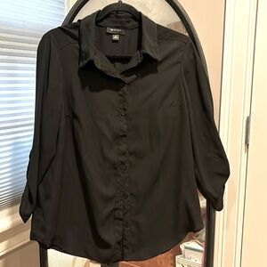 Sheer black button down blouse
